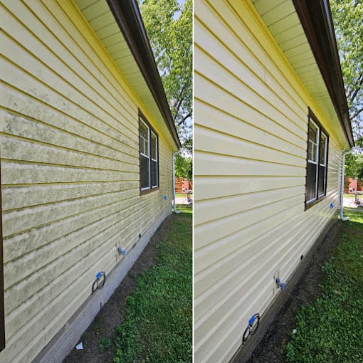 Low pressure house washing